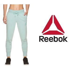 Reebok Size XL Womens' Cozy Light Green Fleece Jogger Sweatpants with Pockets